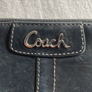 Coach Blue Leather Wristlet